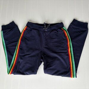 Primary Kids Jogger Pant Rainbow Side Stripe Navy Blue